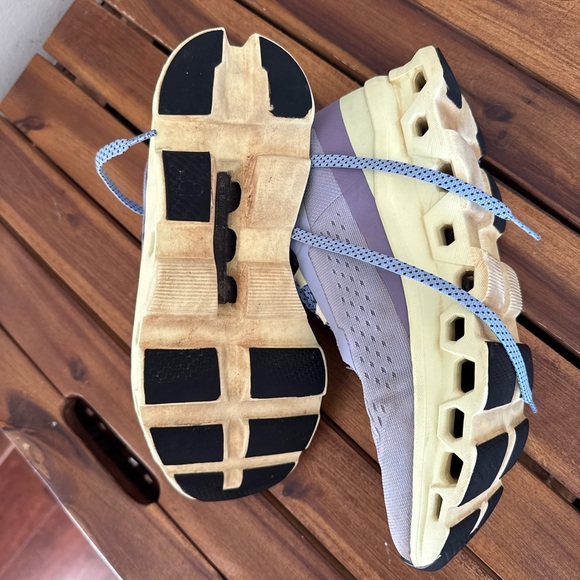 On Cloudmonster Running Shoes Womens Size 8.5 Purple Green Athletic Sneakers - Picture 5 of 6